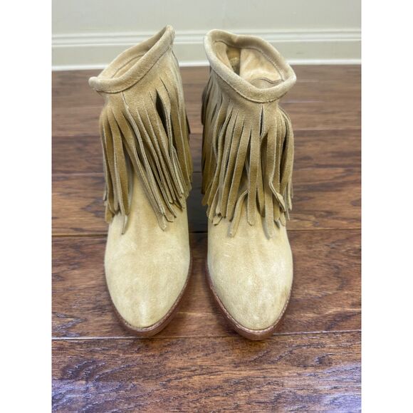 FRYE Ilana Fringe Short Bootie Sand Suede, Sz 8B - Picture 3 of 11